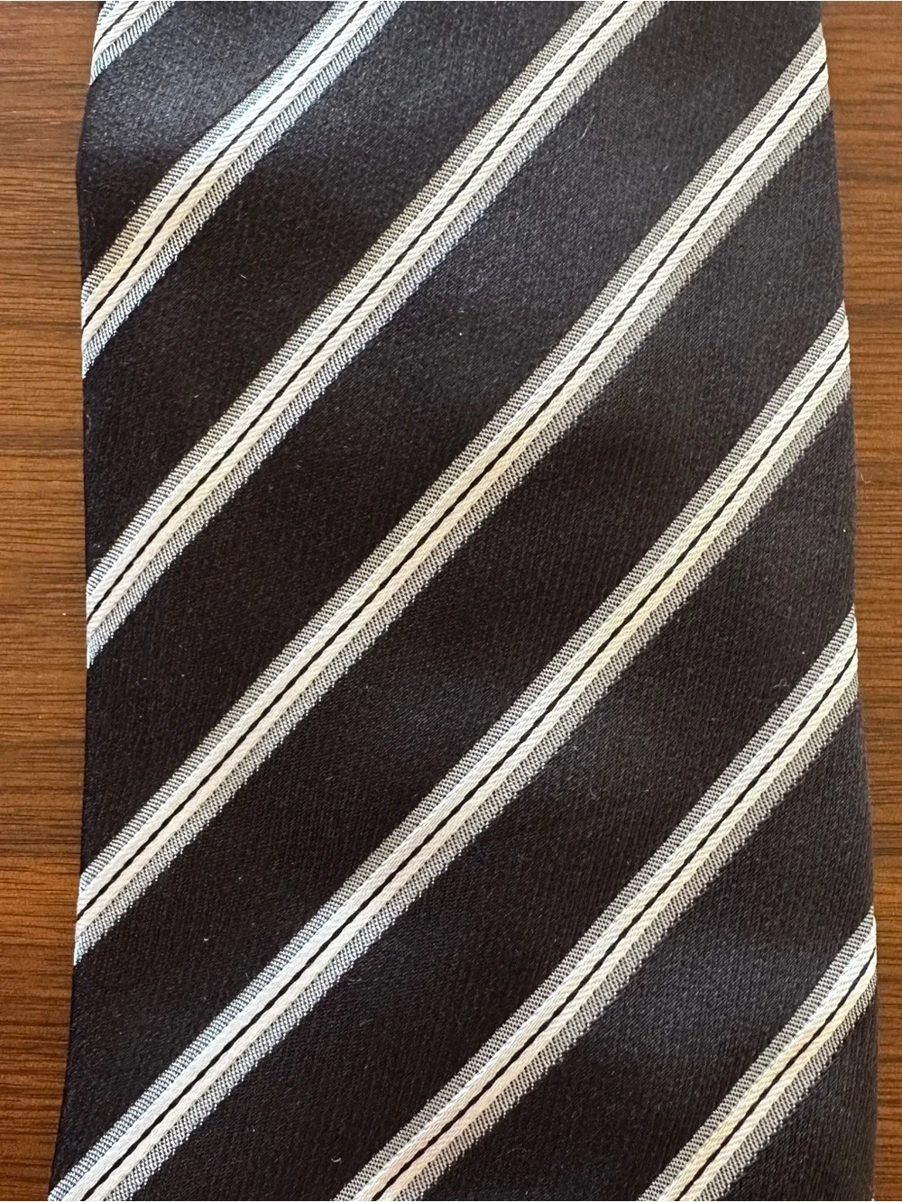 Ermenegildo Zegna Black Striped Silk Tie - Classic Formal Accessory